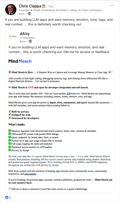 Mind Mesch launch post